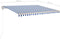 vidaXL - Luifel - vrijstaand - handmatig - uittrekbaar - 450x350 - cm - blauw - en - wit