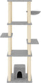 vidaXL - Kattenmeubel - met - sisal - krabpalen - 154 - cm - lichtgrijs
