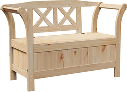 vidaXL - Tuinopslagbank - 119x76x44 - cm - Massief - Grenenhout