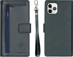 iMoshion Hoesje Geschikt voor iPhone 11 Pro Max Hoesje Met Pasjeshouder - iMoshion Uitneembare 2-in-1 Bookcase met rits - Blauw