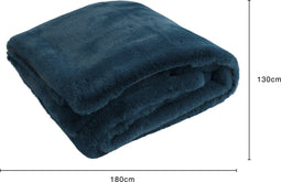 J-Line Plaid Cutie - Fleece Deken – Polyester – 180x130 cm – Petrolblauw