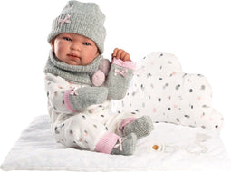 Llorens - Llorens pop 42 cm - Tina newborn ingebakerd met wolkjes