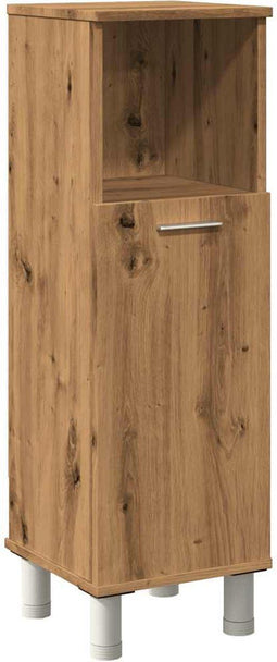 vidaXL - Badkamerkast - 30x30x95 - cm - bewerkt - hout - artisanaal - eikenkleur
