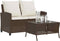 vidaXL - Tuinbank - 2-zits - met - kussens - & - tafel - poly - rattan - bruin