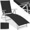 tectake® - ligstoel - 7-voudig verstelbare rugleuning - zwart/zilver