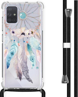 iMoshion Hoesje Geschikt voor Samsung Galaxy A71 Hoesje Met Koord - iMoshion Design Hoesje met Koord - Transparant / Meerkleurig / Dreamcatcher