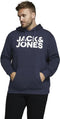 JACK&JONES PLUS JJECORP LOGO SWEAT HOOD NOOS - Heren Hoodie - Geborstelde stof - Maat EU3XL US1XL
