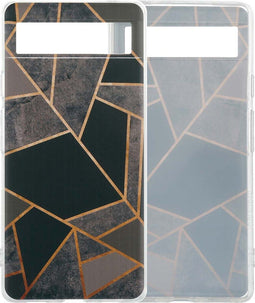 imoshion Hoesje Geschikt voor Google Pixel 6a Hoesje Siliconen - imoshion Design hoesje - Meerkleurig / Black Graphic