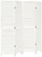 vidaXL - Kamerscherm - met - 4 - panelen - massief - paulowniahout - wit