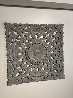 Wanddecoratie houten - wandpaneel handgemaakt - brown grey 90 cm