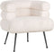 Fauteuil Amelia white faux Sheep / black (Faux Sheep 313-2) S4520 WHITE