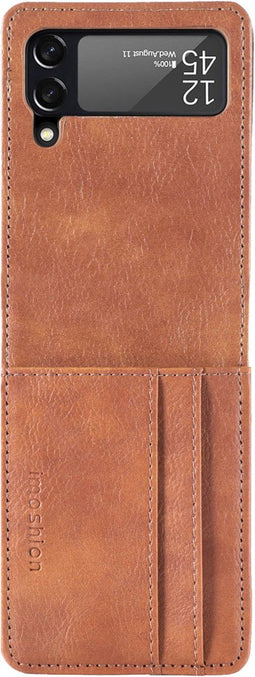 imoshion Hoesje Geschikt voor Samsung Galaxy Z Flip 4 Hoesje Met Pasjeshouder - imoshion Luxe Bookcase flip versie - Bruin