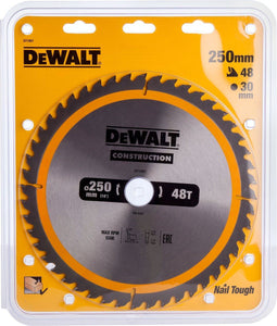 DeWalt DT1957-QZ - Zaagblad 250 mm - 48 tanden ATB - Geschikt voor hout met nagels