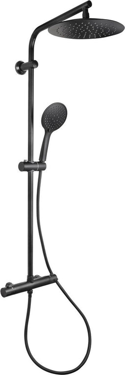 Differnz Thermoline - Doucheset - Regendouche Ø 25 cm en Handdouche Ø 12 cm - Mat Zwart