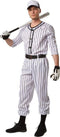 dressforfun - Herenkostuum baseball S - gestreept bovenstuk met baseball-applicatie - zwart/wit