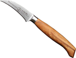 Messermeister Oliva Elite - Olijfhouten Tourneermes 7,5 cm - Luxe Schilmes met Handgeslepen Lemmet