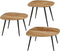 Mica Decorations Jailey - Bijzettafel - Set van 3 - Hout met verfijnde houtnerfdetails - Bruin (set van 3)