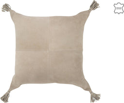 J-Line kussen Kwasten - leder - grijs