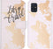 iMoshion Hoesje Geschikt voor Samsung Galaxy A51 Hoesje Met Pasjeshouder - iMoshion Design Softcase Bookcase - Wit / Meerkleurig / Goud / Let's Go Travel White