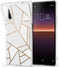 iMoshion Hoesje Geschikt voor Sony Xperia 10 II Hoesje Siliconen - iMoshion Design hoesje - Wit / Meerkleurig / Goud / White Graphic
