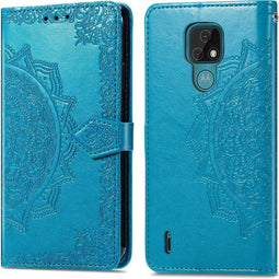 iMoshion Hoesje Geschikt voor Motorola Moto E7 Hoesje Met Pasjeshouder - iMoshion Mandala Bookcase - Turquoise