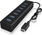 Icy Box IB-HUB1700-C3 - USB 3.2 Hub voor 7 apparaten - Zwart