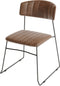 Mundo Stapelstoel Cognac, Kunstleder, brandvertragend - SET VAN 4