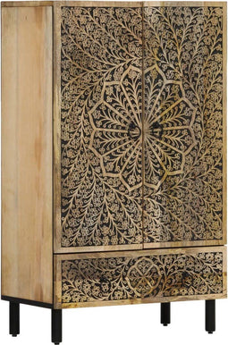 vidaXL - Hoge - kast - 60x33x100 - cm - massief - mangohout