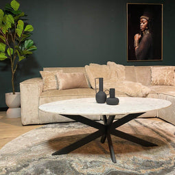 Salontafel - salontafel marmer - salontafel ovaal 130 cm