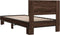 vidaXL - Bedframe - bewerkt - hout - en - metaal - bruin - eikenkleurig - 75x190 - cm
