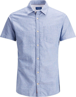 JACK&JONES JORABEL - Heren Overhemd Korte Mouwen - Borstzak - M