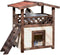 Kerbl DeLuxe - Kattenhuis - 4-seizoenen verwarmd - 88x57x77 cm - donkerbruin