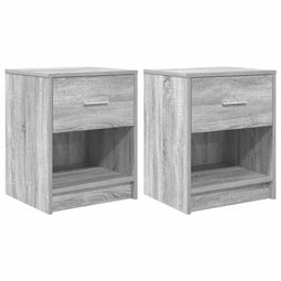vidaXL - Nachtkastjes - 2 - st - met - lade - 40x34x50 - cm - grijs - sonoma - eiken