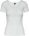 Pieces PCKITTE SS TOP NOOS BC BriWhi - Katoenen top - Korte mouwen - Maat XS
