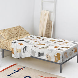 Happy Friday Sheet set 2 pieces Cats 180x270 cm (Single) Multicolor