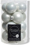 2 stuks 16 Glazen balletjes 35 mm winter wit