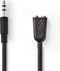 Nedis - Stereo-Audiokabel - 3,5 mm Male naar 2x 3,5 mm Female - Vernikkeld - 0.20 m - Zwart