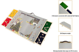 Feel Home - Puzzelbord Luxury - Opbergsysteem met 4 lades en kantelfunctie - 1000 stukjes - Grijs