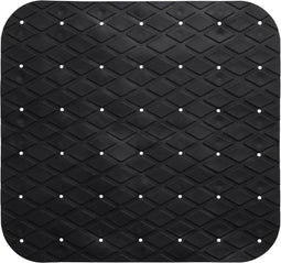 Anti-slip badkamer douche/bad mat zwart 50 x 50 cm vierkant - Badkamermat met zuignappen
