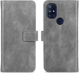 iMoshion Hoesje Geschikt voor OnePlus Nord N10 5G Hoesje Met Pasjeshouder - iMoshion Luxe Bookcase - Grijs