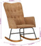 vidaXL - Schommelstoel - in - vintage - stijl - canvas - bruin