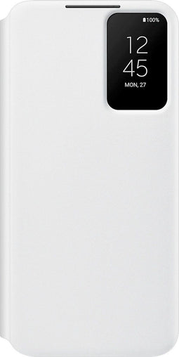 Samsung Galaxy S22 - Clear View Stand Cover - Semi-transparante voorkant - Wit