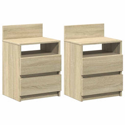 vidaXL - Nachtkastjes - 2 - st - met - 2 - lades - 40x33x60 - cm - sonoma - eikenkleurig