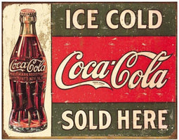 Retro Metal sign Ice Cold Coca-Cola Sold Here