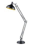 Reality Salvador - Vloerlamp - Voetschakelaar In hoogte verstelbaar - Metaal mat zwart L:38,0cm H:180,0cm