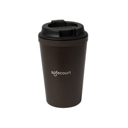 Safecourt Coffee Cup To Go - Herbruikbare koffiebeker - Siliconen grip sleeve - Bruin