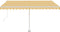 vidaXL - Luifel - automatisch - met - LED - en - windsensor - 400x350 - cm - geel - en - wit