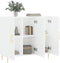 vidaXL - Dressoir - 90x34x80 - cm - bewerkt - hout - wit