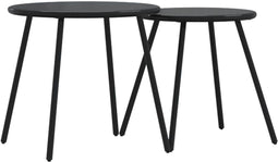 vidaXL - Tuintafeltjes - 2 - st - rond - gepoedercoat - staal - zwart