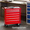 tectake® - Gereedschapswagen 7 lades - mobiel met wielen - rood